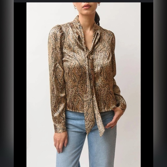 Walter Baker Linette Blouse In Desert Paisley Size XS - Picture 2 of 6